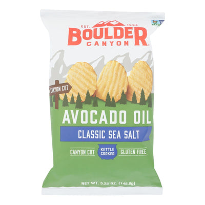 Boulder Canyon - Avocado Oil Canyon Cut Potato Chips - Sea Salt - Case Of 12 - 5.25 Oz. - Orca Market