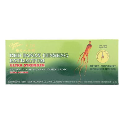 An image displaying Prince Of Peace Red Panax Ginseng Extractum Ultra Strength - 10 Vials by Prince Of Peace