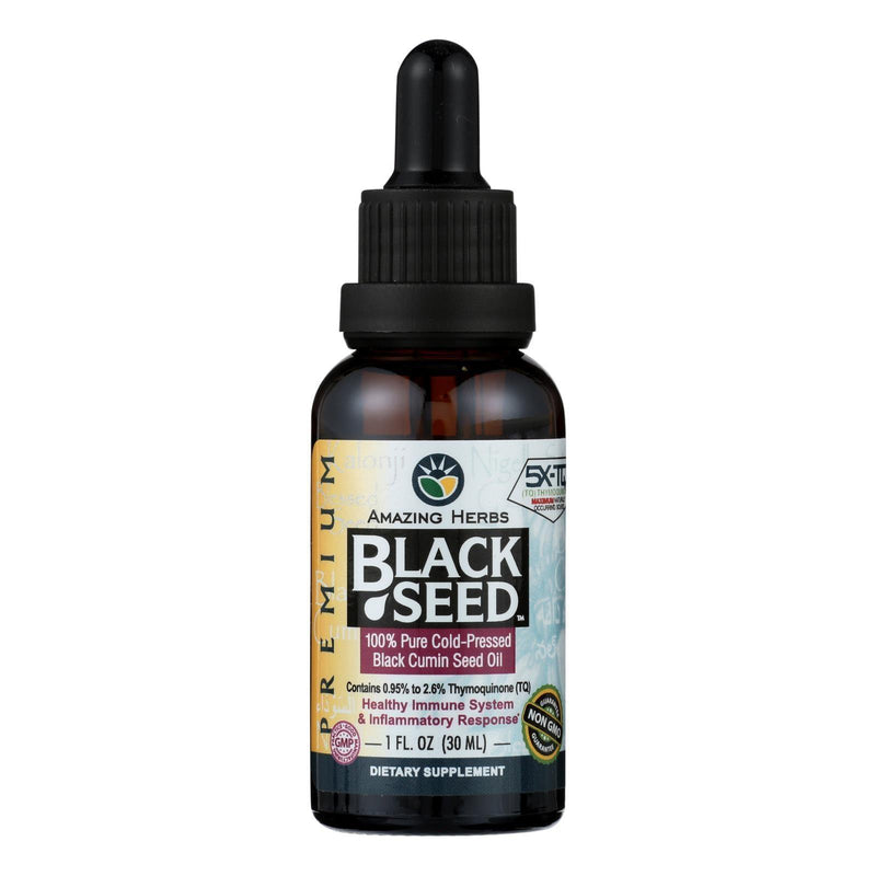 Amazing Herbs - Black Seed Oil - Cold Pressed - Premium - 1 Fl Oz - Orca Market