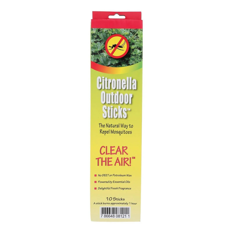 An image displaying Neem Aura Naturals Outdoor Citronella Sticks - 10 Count by Neem Aura Naturals