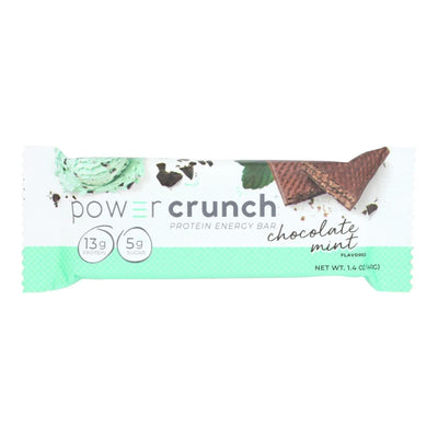 An image displaying Power Crunch Protein Bars - Chocolate Mint Original - 40 Grm - Case Of 12 by Power Crunch