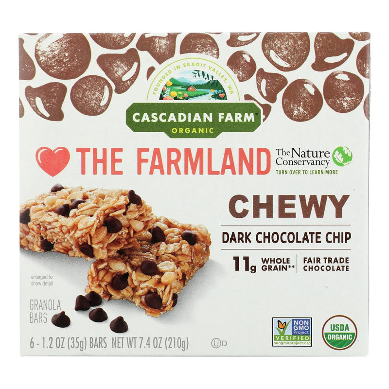 Cascadian Farm Granola Bar - Organic - Chewy - Chocolate Chip - 7.4 Oz - Case Of 12 - Orca Market