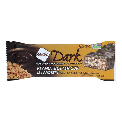 An image displaying Nugo Nutrition Bar - Dark - Peanut Butter Cup - 1.76 Ounce - Case Of 12 by Nugo Nutrition Bar