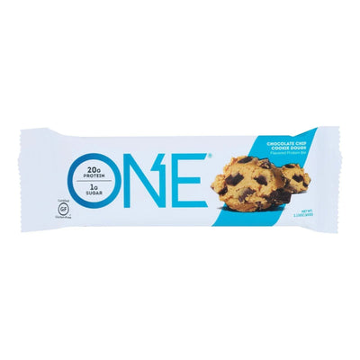 An image displaying One Chocolate Chip Cookie Dough Flavored Protein Bars - Case Of 12 - 60 Grm by One Bar