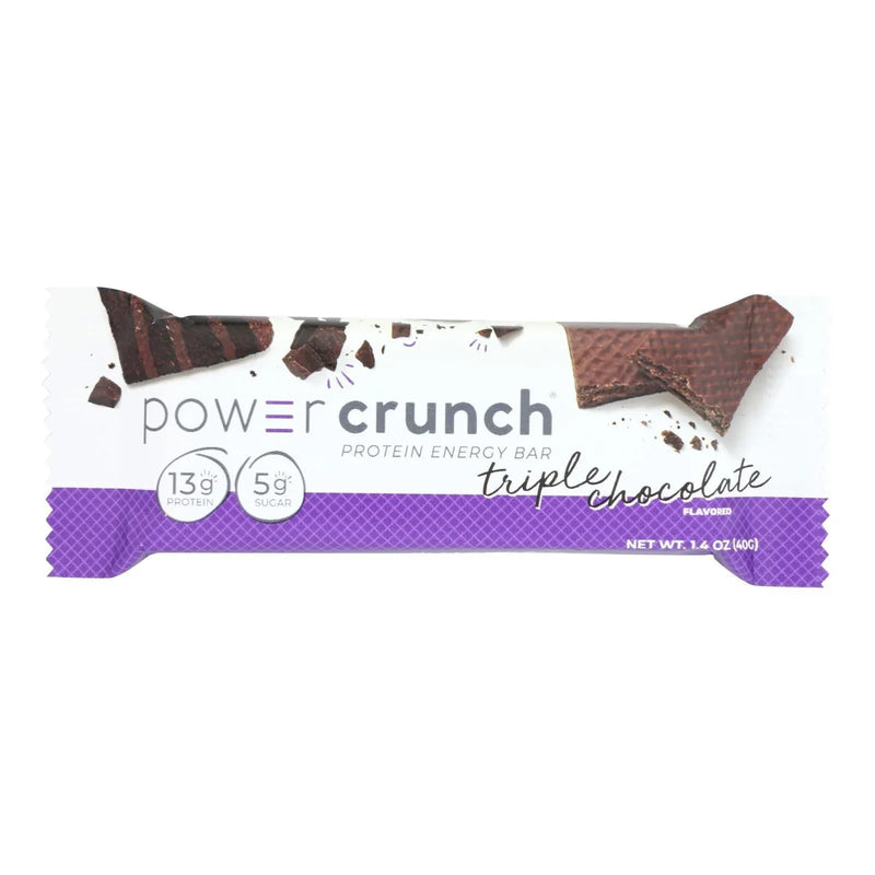 An image displaying Power Crunch Bar - Triple Chocolate - Case Of 12 - 1.4 Ounce by Power Crunch