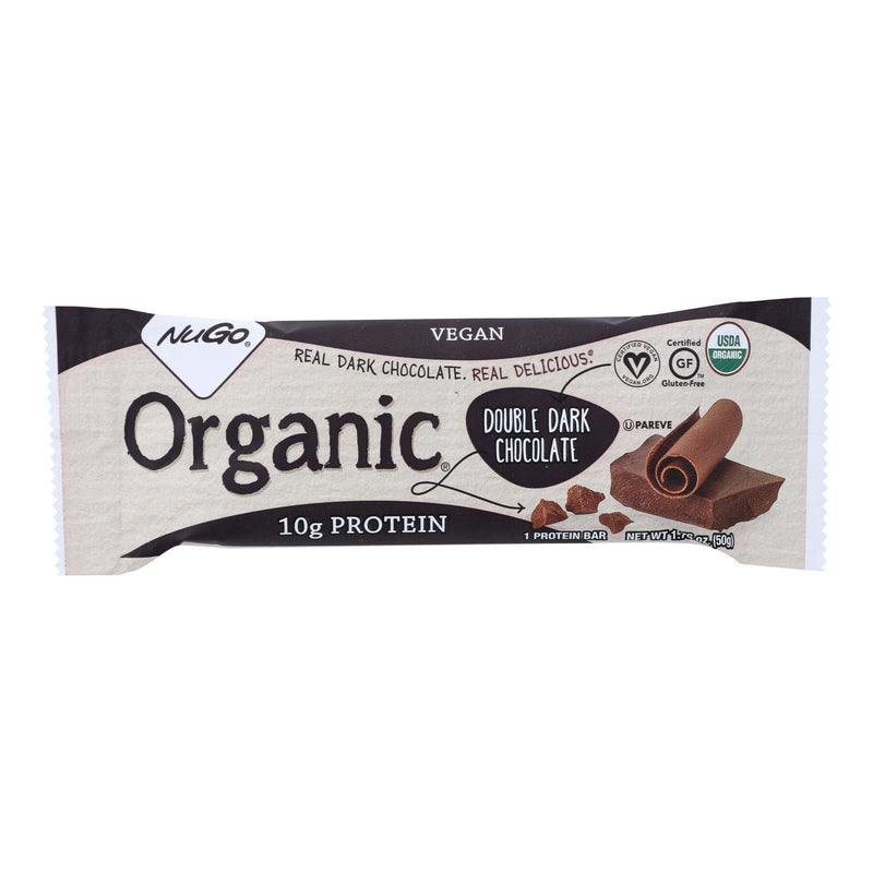 Nugo Nutrition Bar - Organic Double Dark Chocolate - 1.76 Oz - Case Of 12 - Orca Market
