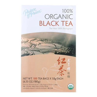 An image displaying Prince Of Peace - Tea Organic Black - 1 Each-100 Bag by Prince Of Peace