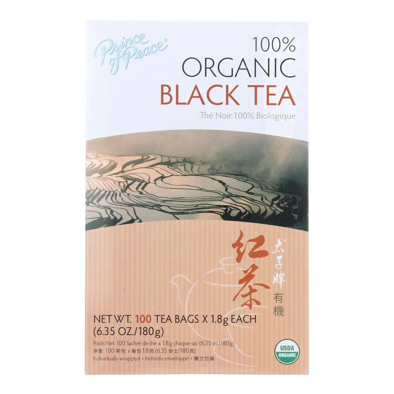 An image displaying Prince Of Peace - Tea Organic Black - 1 Each-100 Bag by Prince Of Peace