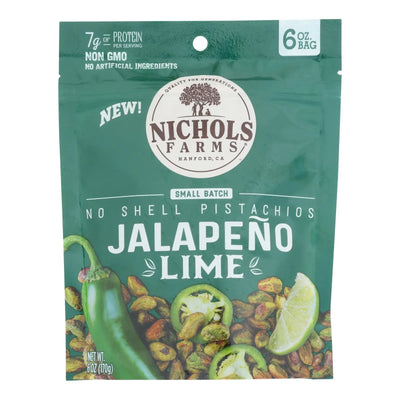 An image displaying Nichols Farms - Pistachio No Shell Jumbo Lime - Case Of 15-6 Ounce by Nichols Farms