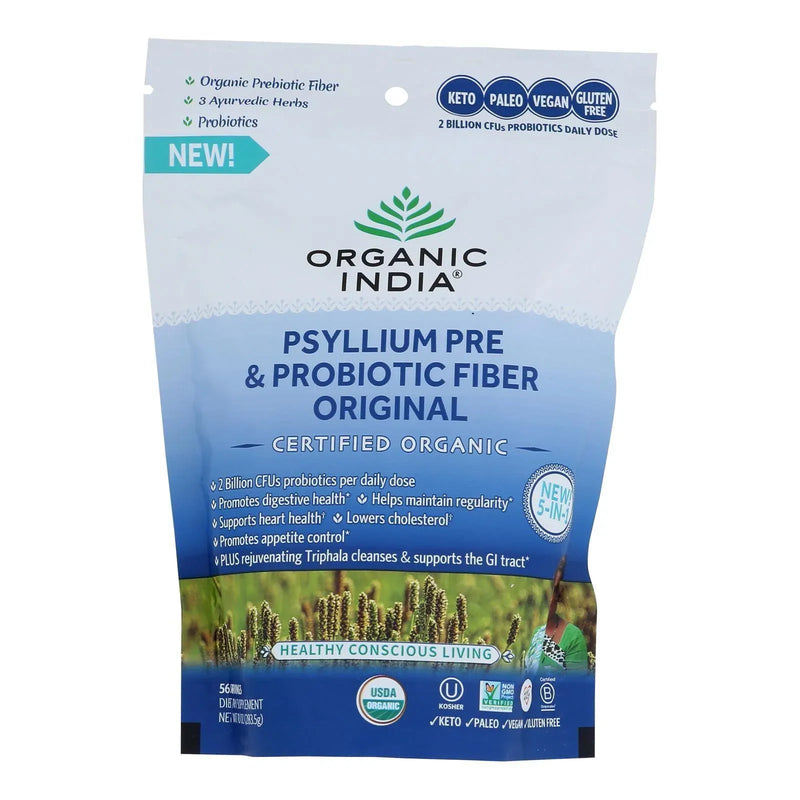 An image displaying Organic India - Psyllium Organic Prebiotic/probiotic Fiber Organic - Case Of 12-10 Ounce by Organic India