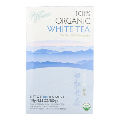 An image displaying Prince Of Peace - Tea Organic White - 1 Each-100 Bag by Prince Of Peace