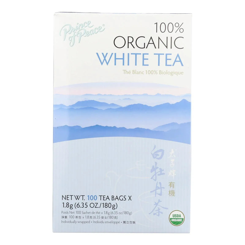 An image displaying Prince Of Peace - Tea Organic White - 1 Each-100 Bag by Prince Of Peace