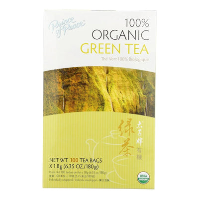An image displaying Prince Of Peace - Tea Organic Green - 1 Each-100 Bag by Prince Of Peace