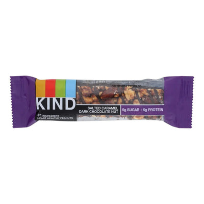An image displaying Kind - Bar Salted Caramel Dark Chocolate Nut - Case Of 12 - 1.4 Ounces by Kind