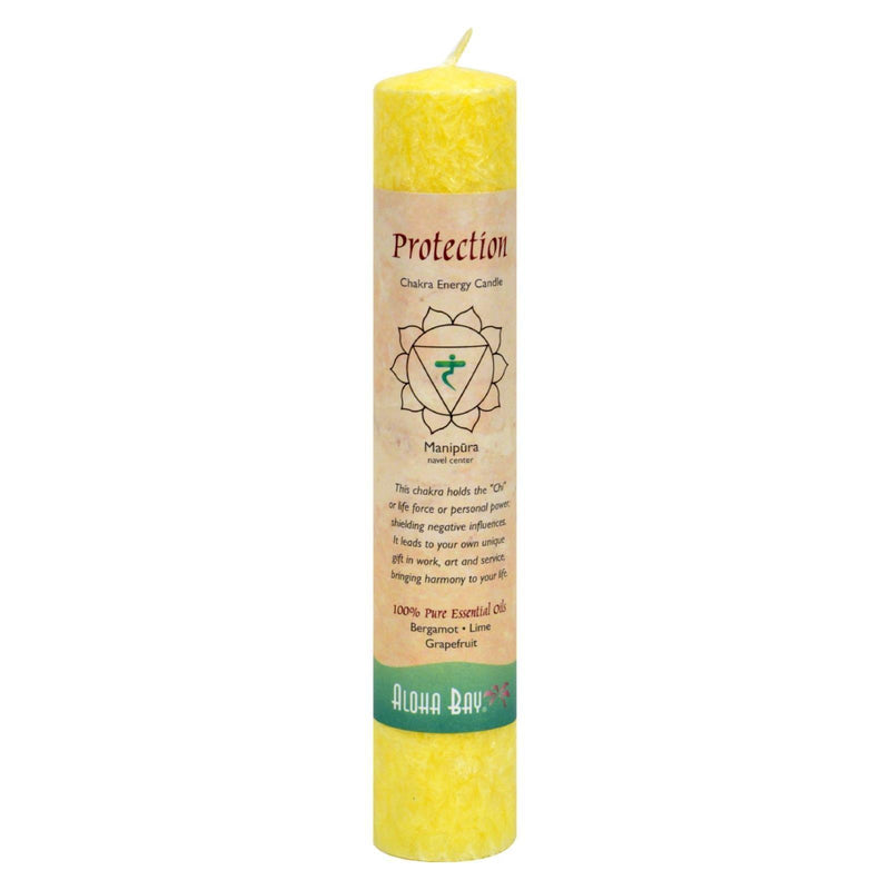 Aloha Bay - Chakra Pillar Candle Protection Yellow - 1 Candle - Orca Market