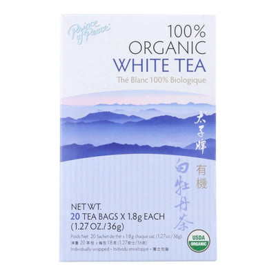 An image displaying Prince Of Peace Organic Premium Peony White Tea - 20 Tea Bags by Prince Of Peace