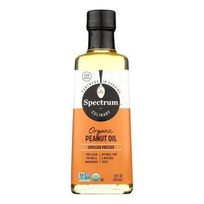 An image displaying Spectrum Naturals High Heat Refined Organic Peanut Oil - Case Of 12 - 16 Ounce by Spectrum Naturals