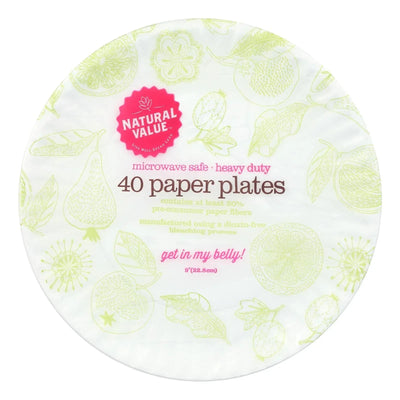 An image displaying Natural Value - Paper Plates Recyc - Case Of 24 - 40 Count by Natural Value