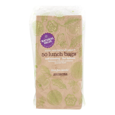 An image displaying Natural Value - Lunch Bags Recyc - Case Of 24 - 50 Count by Natural Value