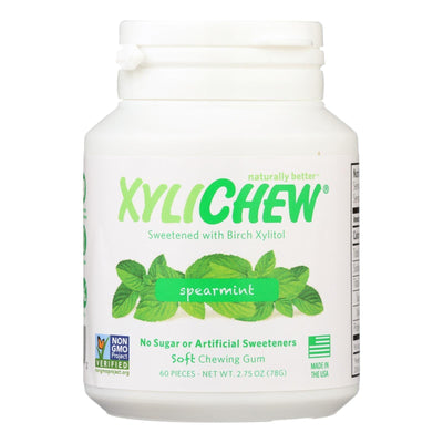 Xylichew Chewing Gum - Sugar Free Spearmint - 60 Piece Jar - Case Of 4 - Orca Market