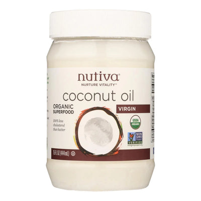An image displaying Nutiva Virgin Coconut Oil Organic - 15 Ounce by Nutiva