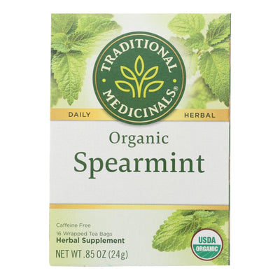 Traditional Medicinals Organic Spearmint Herbal Tea - 16 Tea Bags - Case Of 6 - Orca Market