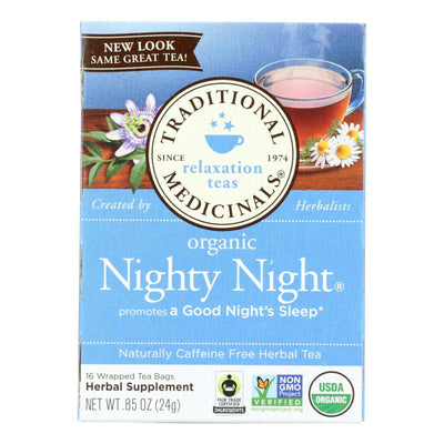Traditional Medicinals Organic Nighty Night Herbal Tea - 16 Tea Bags - Case Of 6 - Orca Market