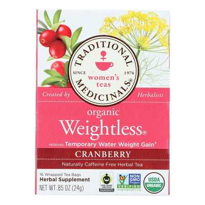 Traditional Medicinals Organic Weightless Cranberry Herbal Tea - 16 Tea Bags - Case Of 6 - Orca Market