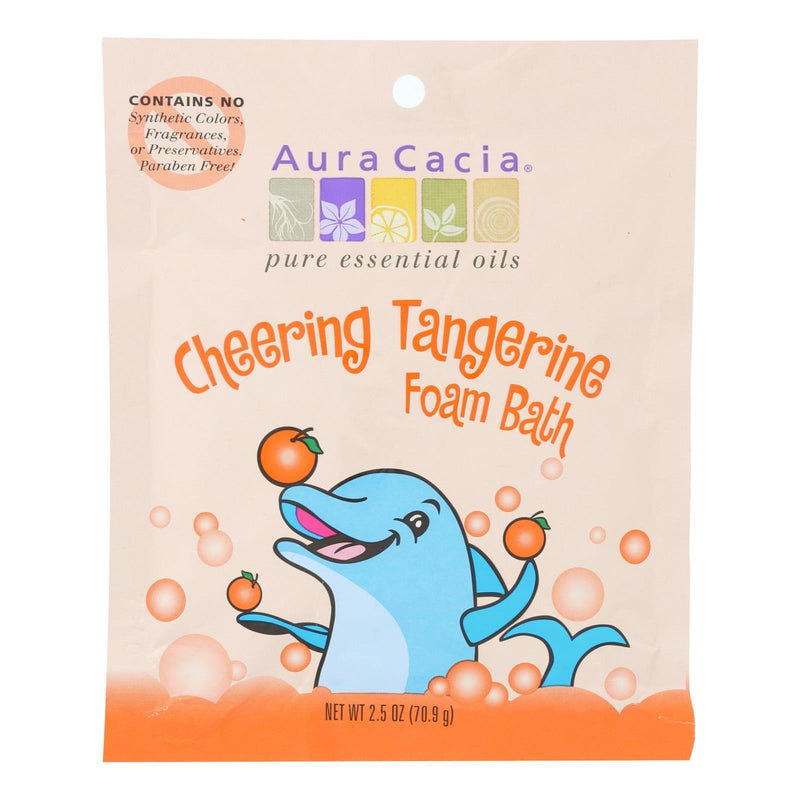 Aura Cacia - Cheering Foam Bath Tangerine And Sweet Orange Essential Oils - Case Of 6 - 2.5 Oz - Orca Market