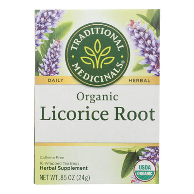 Traditional Medicinals Organic Licorice Root Herbal Tea - 16 Tea Bags - Case Of 6 - Orca Market
