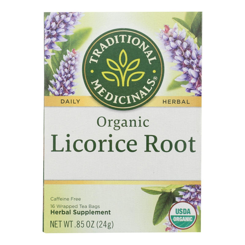 Traditional Medicinals Organic Licorice Root Herbal Tea - 16 Tea Bags - Case Of 6 - Orca Market
