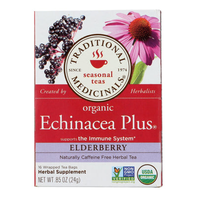 Traditional Medicinals Organic Echinacea Elder Tea -caffeine Free - Case Of 6 - 16 Bags - Orca Market