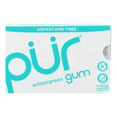 An image displaying Pur Gum - Wintergreen - Aspartame Free - 9 Pieces - 12.6 G - Case Of 12 by Pur Gum