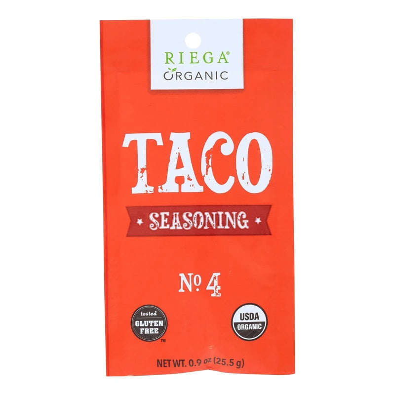 An image displaying Riega Foods Seasoning - Organic - Taco - No. 4 - .9 Ounce - Case Of 8 by Riega Foods