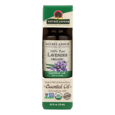 An image displaying Nature's Answer - Organic Essential Oil - Lavender - 0.5 Ounce by Nature's Answer