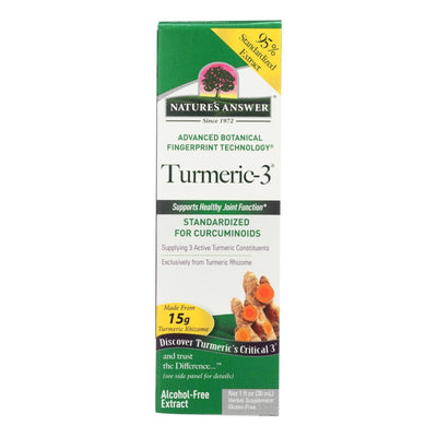 An image displaying Nature's Answer - Turmeric-3 - Liquid - 1 Ounce by Nature's Answer