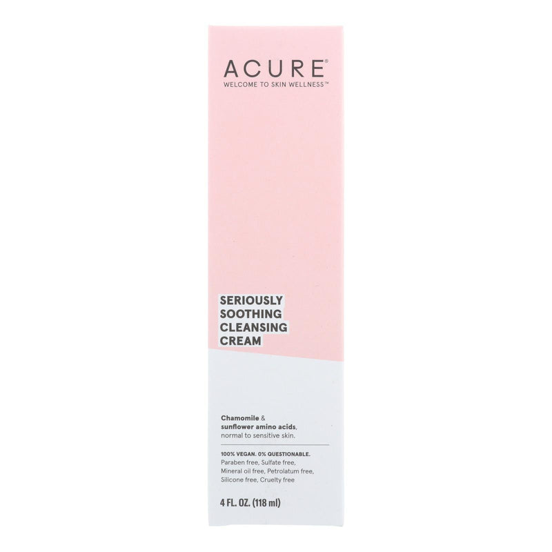 Acure - Sensitive Facial Cleanser - Peony Extract And Sunflower Amino Acids - 4 Fl Oz. - Orca Market