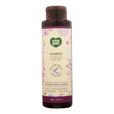 Ecolove Shampoo - Purple Fruit Shampoo For Colored And Very Dry Hair - Case Of 1 - 17.6 Fl Oz. - Orca Market