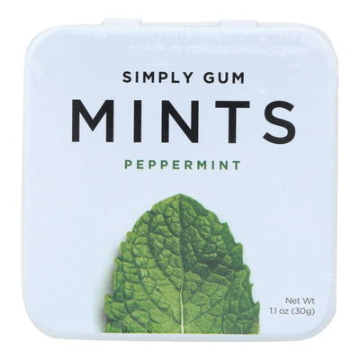 An image displaying Simply Gum - Mints - Peppermint - Case Of 6 - 30 Count by Simply Gum