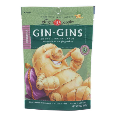 Ginger People - Gin Gins Chewy Ginger Candy - Original - Case Of 12 - 3 Oz. - Orca Market