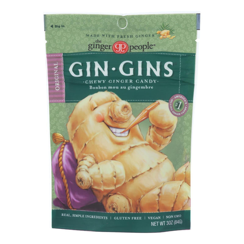 Ginger People - Gin Gins Chewy Ginger Candy - Original - Case Of 12 - 3 Oz. - Orca Market