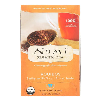 An image displaying Numi Red Mellow Bush Rooibos Tea - 18 Tea Bags - Case Of 6 by Numi Tea