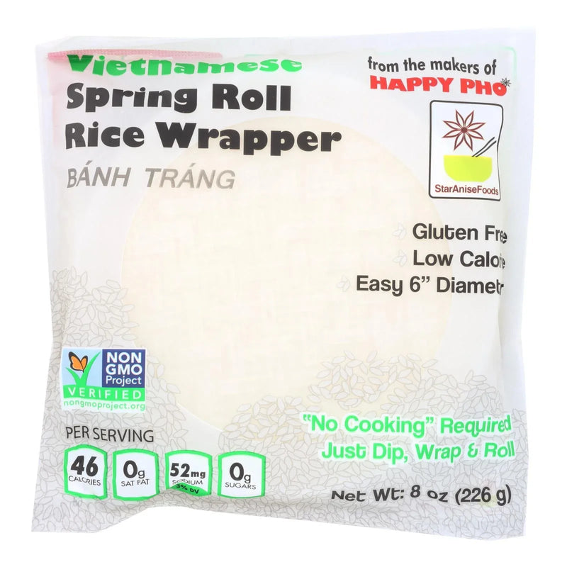 An image displaying Star Anise Foods Vietnamese Spring Roll Rice Wrapper - Case Of 12 - 8 Ounce by Star Anise Foods