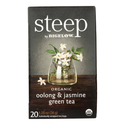 An image displaying Steep By Bigelow Organic Oolong And Jasmine Green Tea - Case Of 6 - 20 Bags by Steep By Bigelow