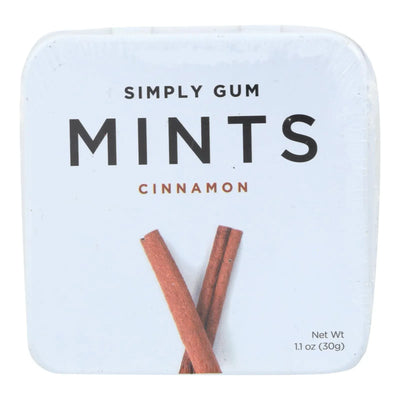 An image displaying Simply Gum Cinnamon Mints - Case Of 6 - 30 Count by Simply Gum