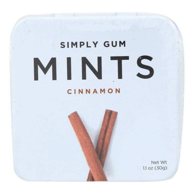 An image displaying Simply Gum Cinnamon Mints - Case Of 6 - 30 Count by Simply Gum