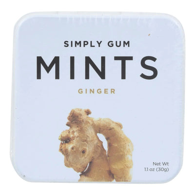 An image displaying Simply Gum Ginger Mints - Case Of 6 - 30 Count by Simply Gum
