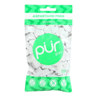 An image displaying Pur Spearmint Gum - Case Of 12 - 2.72 Ounce by Pur Gum