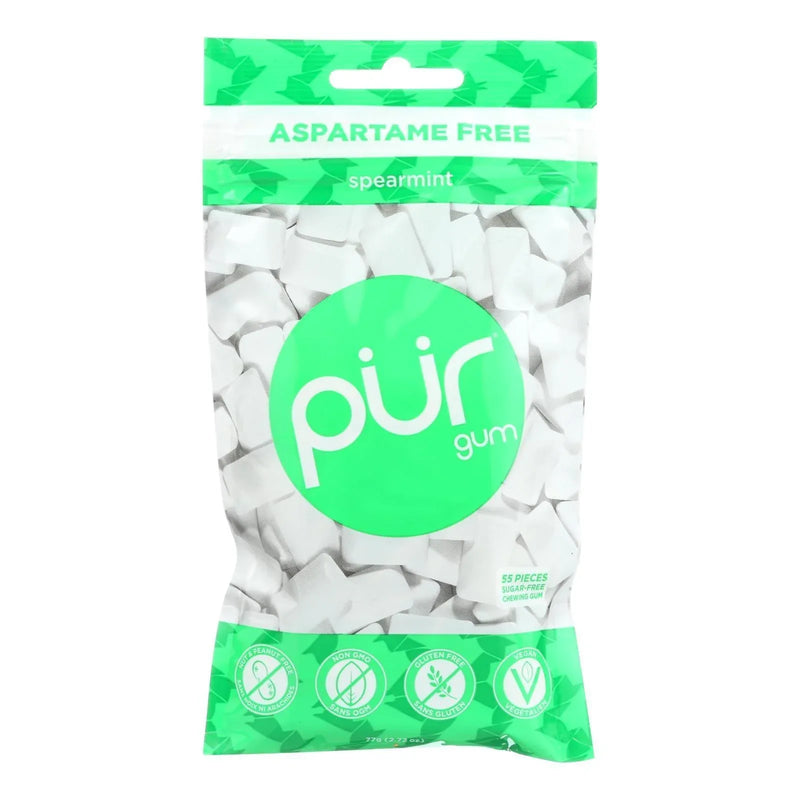 An image displaying Pur Spearmint Gum - Case Of 12 - 2.72 Ounce by Pur Gum