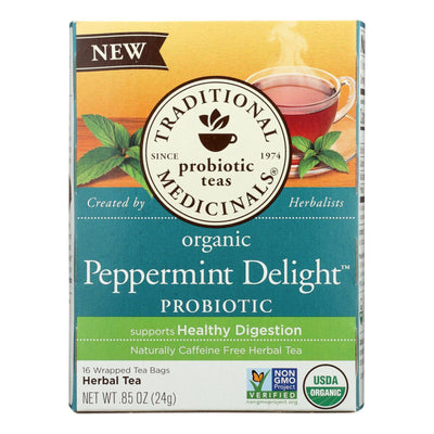 Traditional Medicinals - Probtc Tea Pprmnt Del - Case Of 6 - 16 Bag - Orca Market